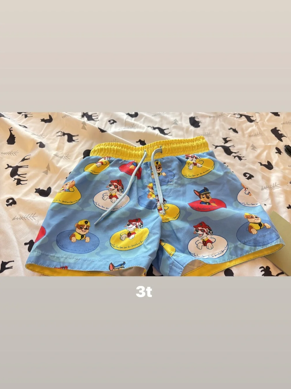 Kids Blue Puppy Print Swim Shorts